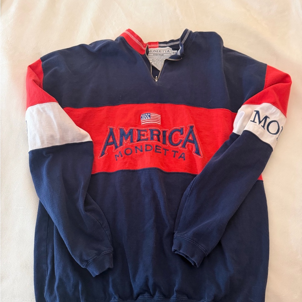 Vintage Mondetta Red and Blue Zip-Up